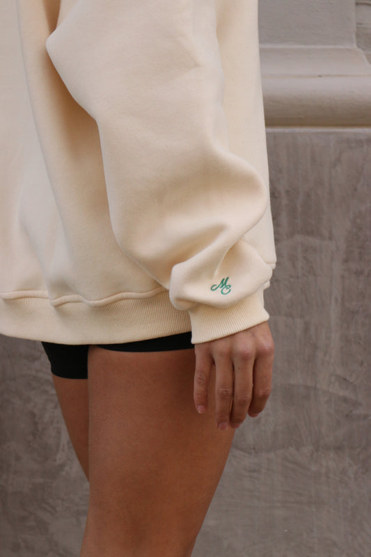 Butterfly Embroidered Sweatshirt | Cream